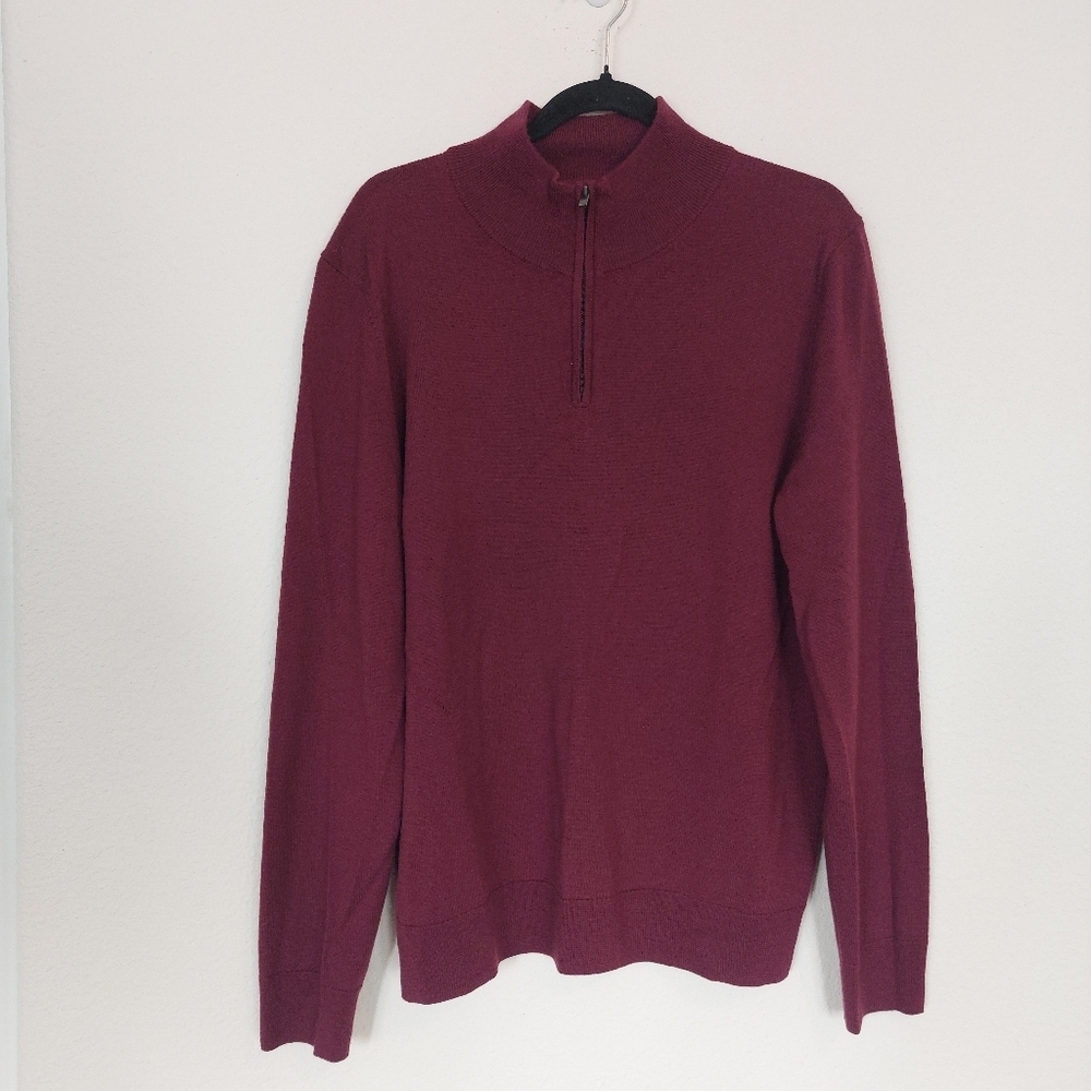 Nordstrom Rack 1/4 Zip‎ 100% Merino Wool Sweater Size Men's Meduim